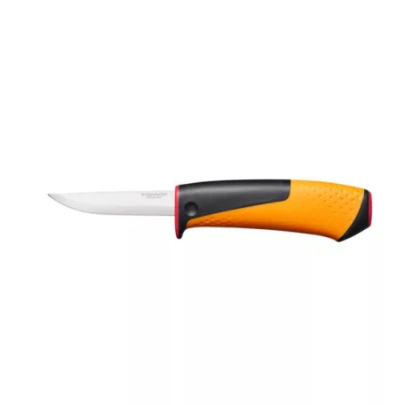 Fiskars Kés kifinomult famunkákhoz, tokba épített élezővel