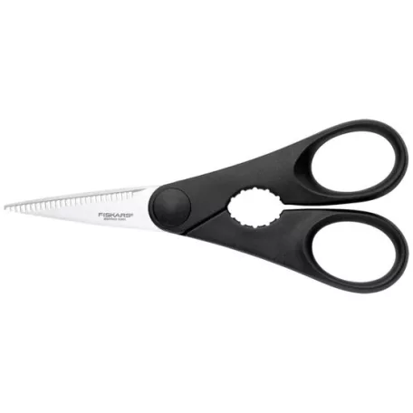Fiskars Essential konyhai olló, üvegnyitóval (20 cm) (megszűnő)