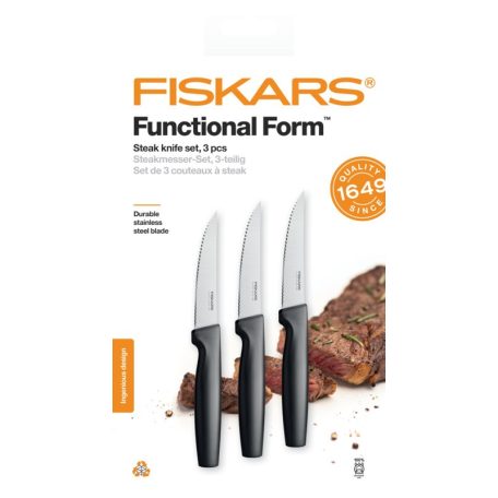 Fiskars Functional Form steak készlet (fekete színben) (1057564)