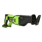 Orrfűrész akkumulátoros Greenworks GD24RS 24v, vmélység fa: 210mm, fém: 20mm, akku-töltő nélkül
