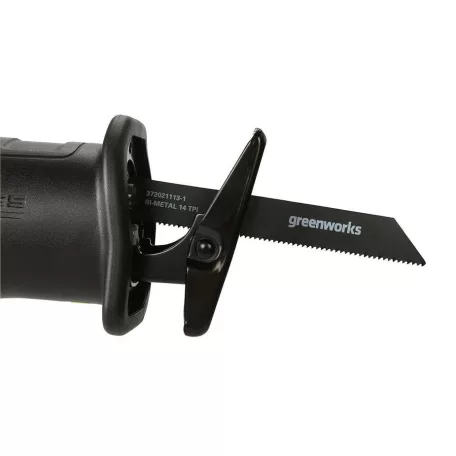Orrfűrész akkumulátoros Greenworks GD24RS 24v, vmélység fa: 210mm, fém: 20mm, akku-töltő nélkül