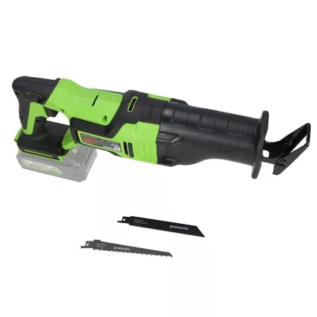 Orrfűrész akkumulátoros Greenworks GD24RS 24v, vmélység fa: 210mm, fém: 20mm, akku-töltő nélkül