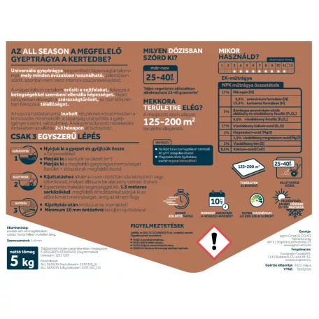 Eurogreen All Season gyeptrágya 17-5-17+2 5kg (1233320_5)