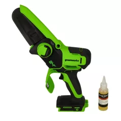   24V Mini Láncfűrész Greenworks G24MCS10 akku és töltő nélkül