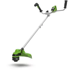   Bozótvágó akkumulátoros Greenworks GD24X2BCB 48 v, damilfej, vágótárcsa tar., akku- és töltő nélkül