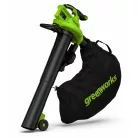 Lombfúvó-szívó akkumulátoros Greenworks BL48L01-01 akku és töltő nélkül