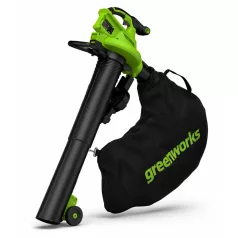   Lombfúvó-szívó akkumulátoros Greenworks BL48L01-01 akku és töltő nélkül