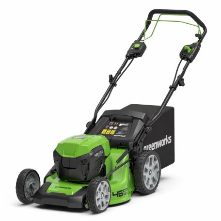 Fűnyíró fűgyűjtős, akkumulátoros, önjáró Greenworks GD24x2LM46SP 48 v, 46 cm, akku és töltő nélkül