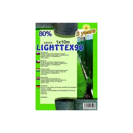 Árnyékoló háló LIGHTTEX90 1x10m zöld 80% (28500)