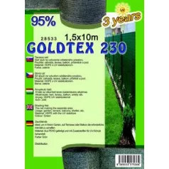 Árnyékoló háló GOLDTEX230 1,2x50m zöld 95% (28531)