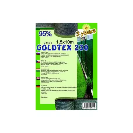 Árnyékoló háló GOLDTEX230 1,2x50m zöld 95% (28531)