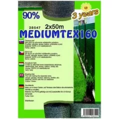 Árnyékoló háló MEDIUMTEX160 2x50m zöld 90% (28547)