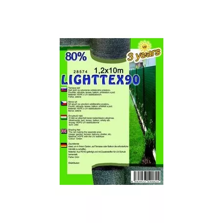 Árnyékoló háló LIGHTTEX90 1,2x10m zöld 80% (28574)