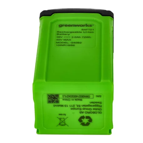 Akkumulátor Greenworks G40B2 40v 2ah lítium ionos, új házzal