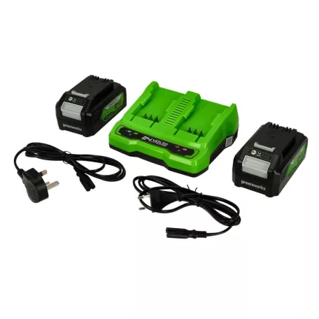 Akkumulátor és töltő induló készlet Greenworks GSK24B4X 24v, 2x4ah akku és 2a töltő