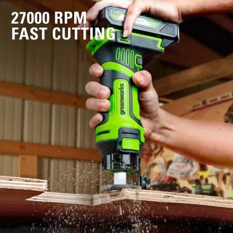 Marógép Greenworks G24SS akkumulátoros 24v, vmélység fa: 31,5mm, akku-töltő nélkül