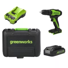   Fúró-csavarozó akkumulátoros Greenworks GD24DD35K2 24v, 35 nm, akkuval és töltővel