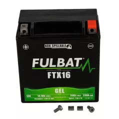   Akkumulátor Fulbat  zselés, ftx16 (husqvarna), 12v, 14ah , +- polaritású, ftx16