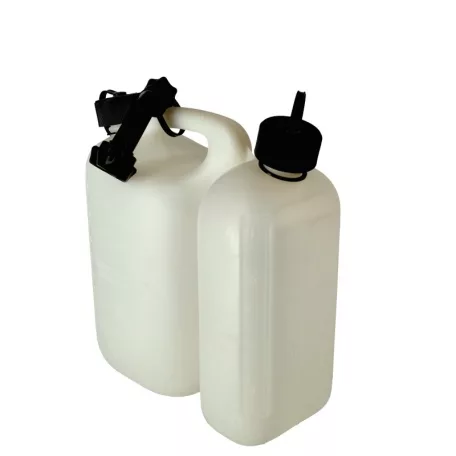 Üzemanyagkanna Oregon  kombi 5+3 liter fehér, kiöntőcsővel
