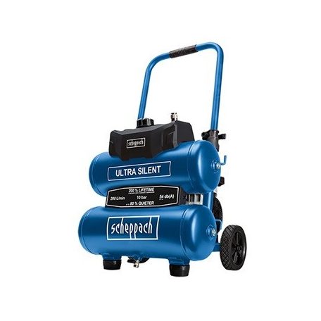 Scheppach HC 20 SI TWIN kompresszor 20L ultracsendes/olajmentes/kéthengeres
