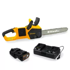   Riwall RACS 4020i SET Akkus láncfűrész 40 V 2x20V akkuval és dupla gyorstöltővel