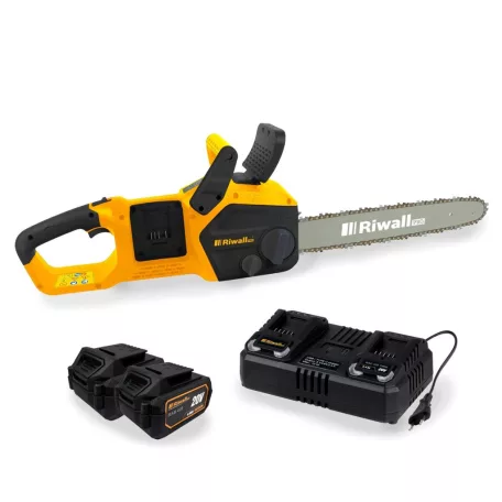 Riwall RACS 4020i SET Akkus láncfűrész 40 V 2x20V akkuval és dupla gyorstöltővel