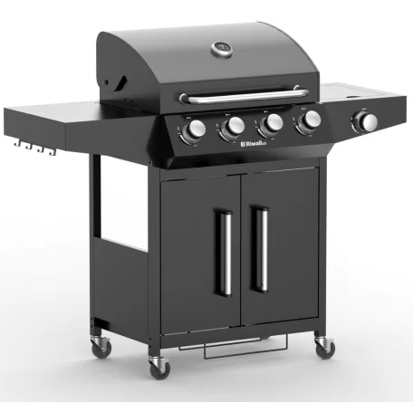 Riwall RGG 41 gázüzemű grillsütő 15 kW, 4+1 gázégővel (XL csomag)