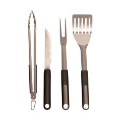   Riwall RBBQ 4B SET 4-részes prémium rozsdamentes acél grilleszköz készlet