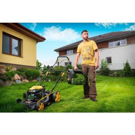 Fűnyíró fűgyűjtős, robbanómotoros, önjáró Riwall RPM 5135 51 cm, t6 ohv, 146 cm3, 2.6 kw