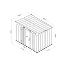 Riwall RMSP 6x8 fém kerti tároló 2,4 x 1,8 m lapostetővel (barna)